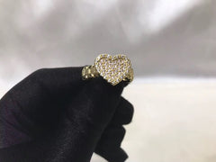 Pink Diamond Heart 18K Gold Ring
