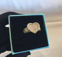 Pink Diamond Heart 18K Gold Ring