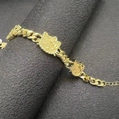 Hello Kitty 18K Gold Cuban Link Bracelet