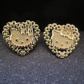 Hello Kitty Rolex Style 18K Gold Earrings