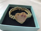 Hello Kitty Diamond 18K Gold Rolex Style Bracelet