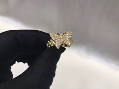 Diamond Butterfly 18K Gold Ring