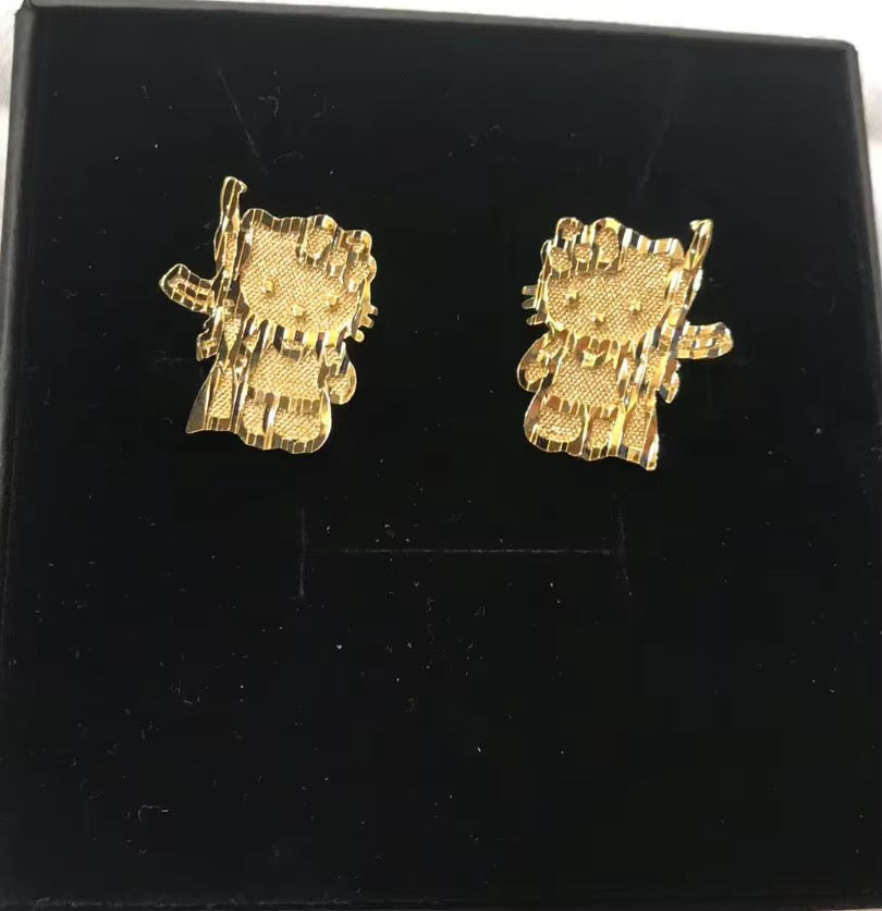 Hello Kitty AK 18K Gold Earrings