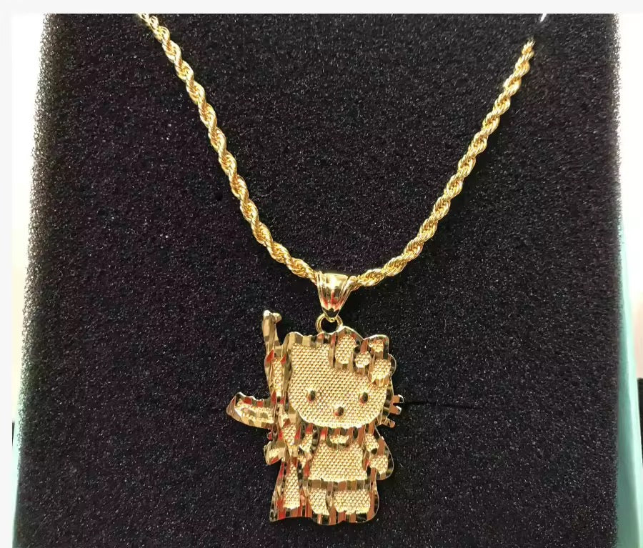 Hello Kitty AK 18K Gold Necklace