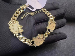 Hello Kitty 18K Gold Cuban Link Bracelet