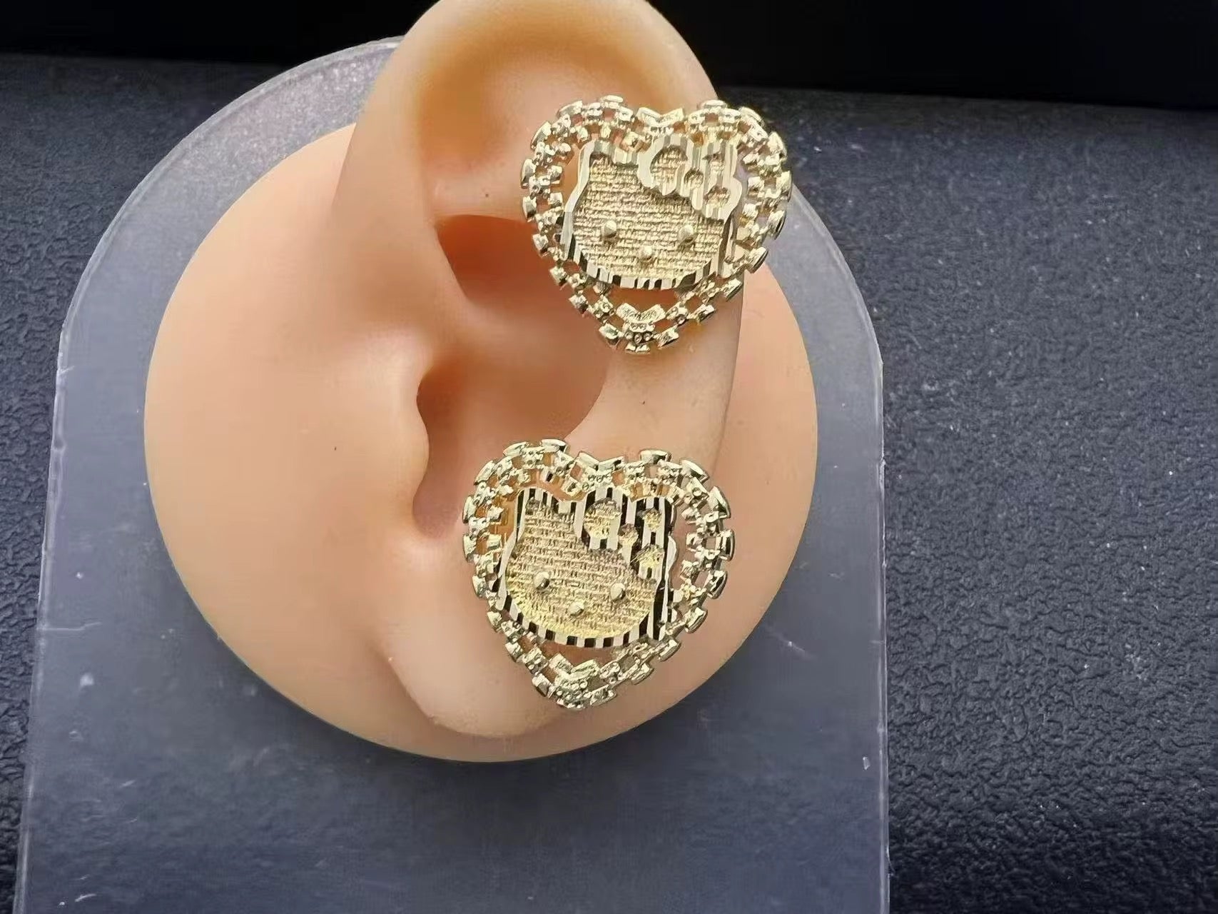 Hello Kitty Rolex Style 18K Gold Earrings
