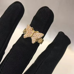 Pink Diamond Butterfly 18K Gold Ring